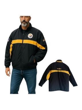 NFL REEBOK PITTSBURGH STEELERS HEAVYWEIGHT Jacket Men’s Size Large Like New ECU